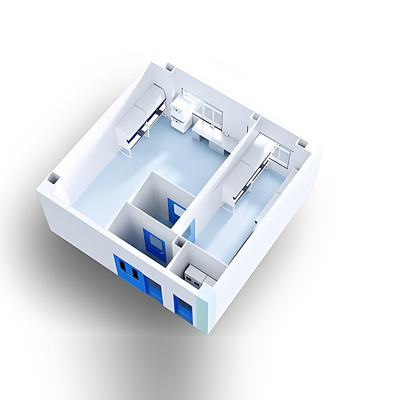 खरीदें Huuao Customized GMP Laboratory Cleanroom Project Modular Wall Panel Lighting Sterile Clean Room online manufacture