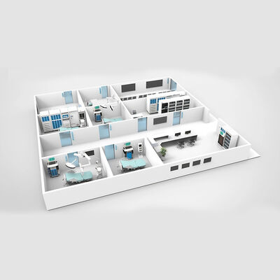 खरीदें HUAAO जीएमपी मानक आईएसओ 7 धूल मुक्त आधुनिक मॉड्यूलर स्वच्छ कमरे कार्यशाला / अस्पताल के लिए उपयोग निः शुल्क डिजाइन 200 वर्ग मीटर MOQ ऑनलाइन निर्माण