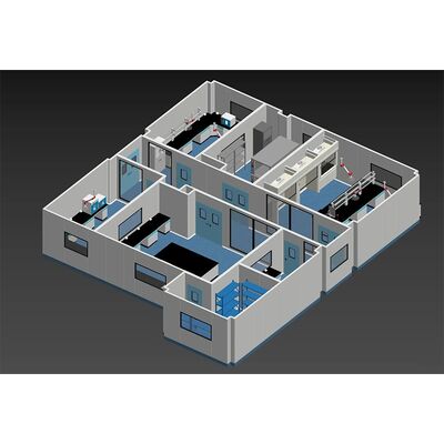 HUAAO ISO GMP डस्ट-फ्री पीवीसी वॉल पैनल प्रयोगशालाओं और कार्यशालाओं के लिए मॉड्यूलर क्लीन रूम एफएफयू क्लीन बूथ असेंबली हार्ड वॉल के साथ